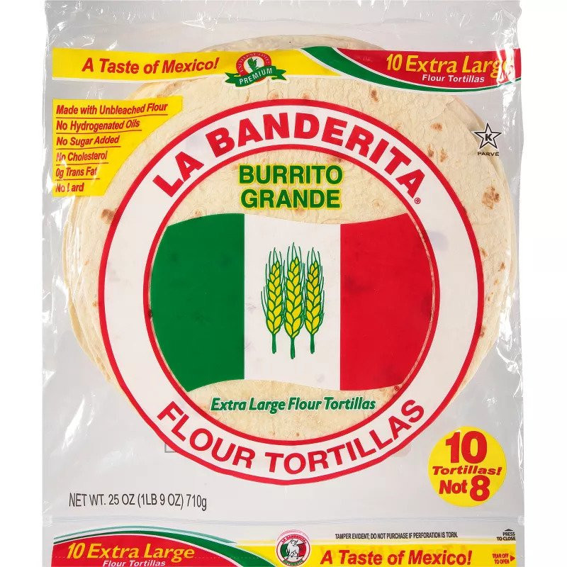 La Banderita Burrito Grande Extra Large Flour Tortillas 25oz/10ct