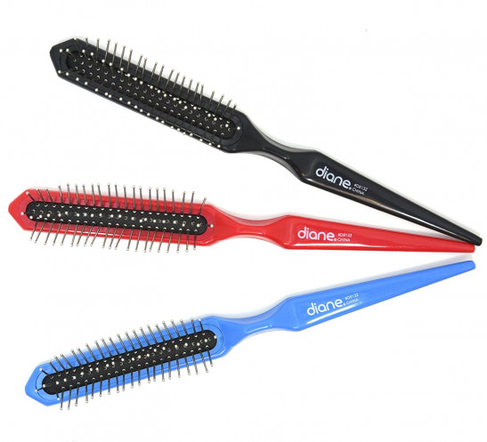 (1 Brush) Diane Hair Steel Pin Wig Brush 3-row Wire Bristle Assorted Colors