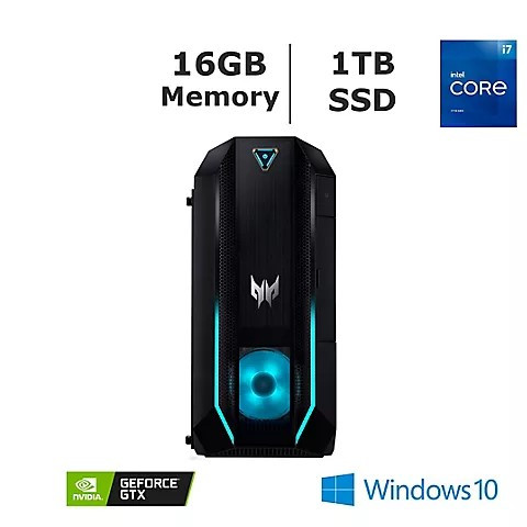Acer Predator Orion 3000 PO3-630-UR13 Gaming Desktop, Intel Core i7-11700F Processor, 16GB Memory, 1TB SSD
