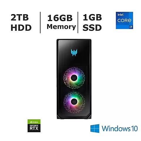 Acer Predator Orion 7000 PO7-640-UR11 Gaming Desktop, Intel Core i7-12700K Processor, 32GB Memory, 1TB SSD, NVIDIA GeForce RTX
