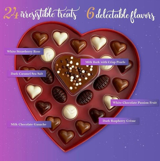 Assorted Chocolate Truffles Love Box, Valentine's Day