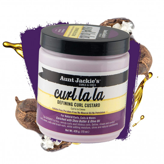 aunt jackie's curls and coils curl la la defining curl custard| 15 oz