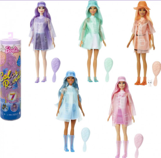 Barbie Color Reveal Doll, Sunshine and Sprinkles Series with 7 Surpises, Color-Change Transformation
