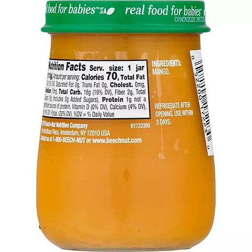 Beech Nut Naturals Stage 2 (6 Months+) Mango 4 Oz