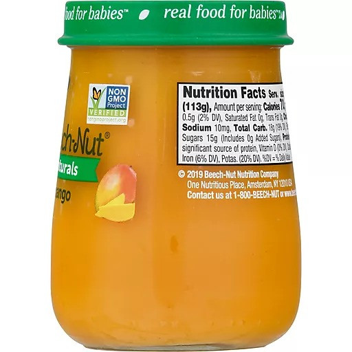 Beech Nut Naturals Stage 2 (6 Months+) Mango 4 Oz