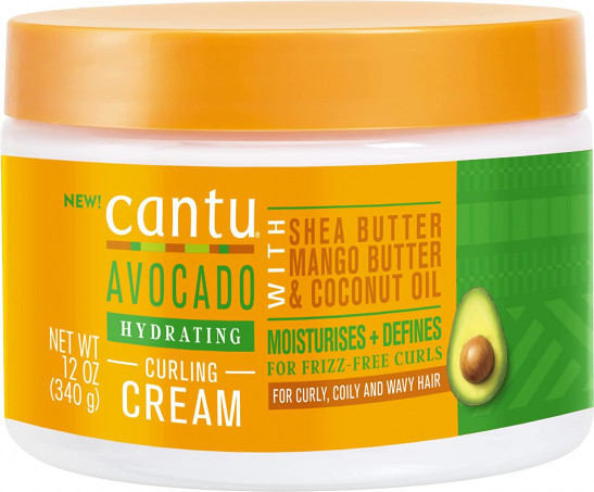 cantu avocado curling cream with shea butter, mango butter, & coconut oil | 12 oz