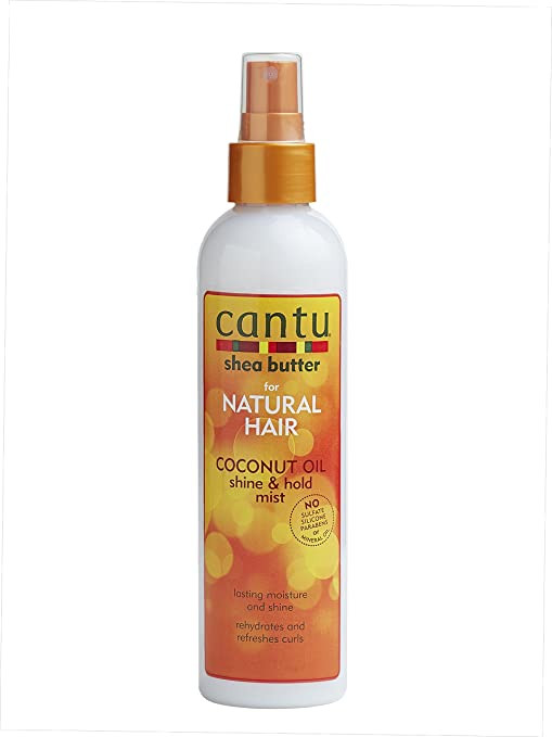 cantu shea butter for natural hair coconut oil shine & hold mist, 8 fluid ounce