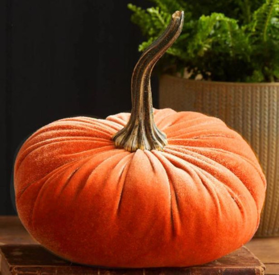 Chiccall Fall Decorations 1 Pc Faux Assorted Velvet Pumpkins Thanksgiving Halloween Table Centerpiece Decor
