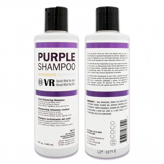 Cocohoney VR Color Enhancing Purple Shampoo for Blonde, Highlighted, Silver and Gray Hair | Neutralizes Yellow and Brassy Tones | Safe for Color-Treated Hair (32 Oz. (1000 Ml.))