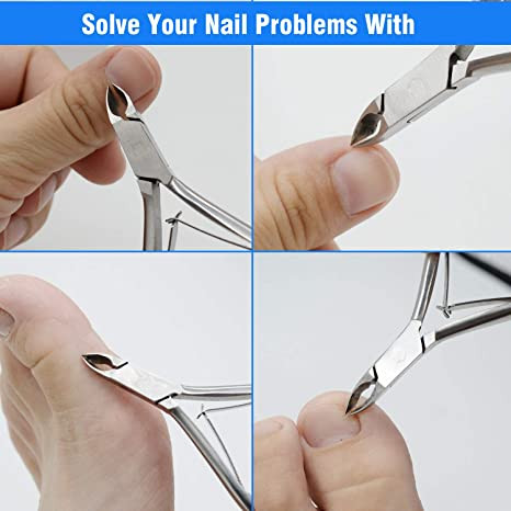 Cortador de cutículas, cortador profesional de cutículas, removedor de cutículas de acero inoxidable, herramientas de manicura de pedicura para uñas y uñas de los pies