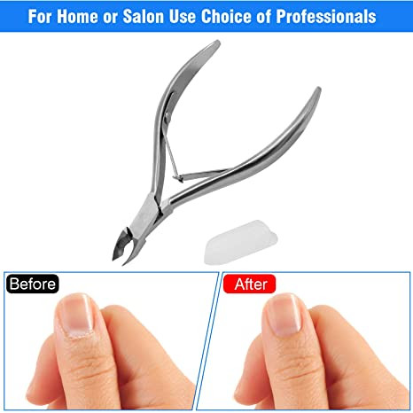Cortador de cutículas, cortador profesional de cutículas, removedor de cutículas de acero inoxidable, herramientas de manicura de pedicura para uñas y uñas de los pies