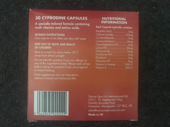 Cyprodine Appetite Enhancer - 30 Capsules (New Blister Pack)
