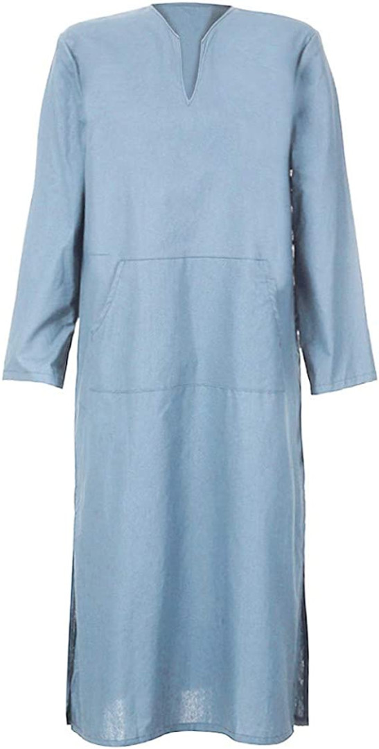 Dress Tops for Women Loose Loose Dress Long Solid Vintage Kaftan Robes Mens Sleeve Ethnic Women's Dress