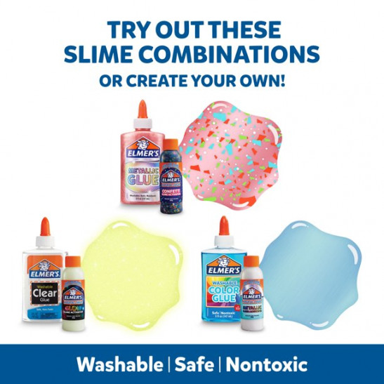 Elmer's Collection Slime Kit: Translucent & Metallic Glue, Glow in the Dark  & Confetti Magical Liquid