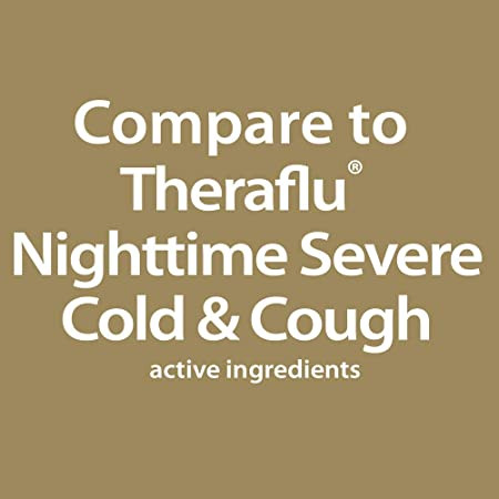 GoodSense Nighttime Resfriado severo, tos y gripe, alivia temporalmente la congestión nasal, tos, secreción nasal, estornudos, dolor corporal, dolor de garganta, dolor de cabeza, fiebre, té verde, 6 unidades
