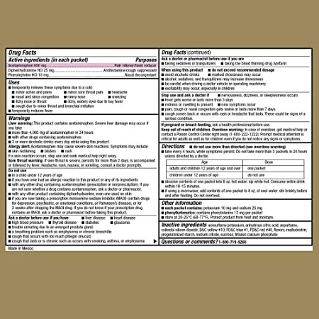 GoodSense Nighttime Resfriado severo, tos y gripe, alivia temporalmente la congestión nasal, tos, secreción nasal, estornudos, dolor corporal, dolor de garganta, dolor de cabeza, fiebre, té verde, 6 unidades