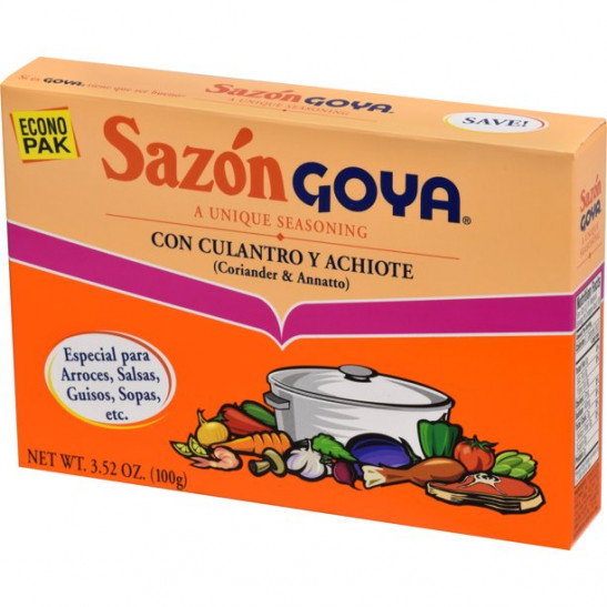 goya coriander & annatto seasoning 20 pack - sazon culantro y achiote (pack of 1)