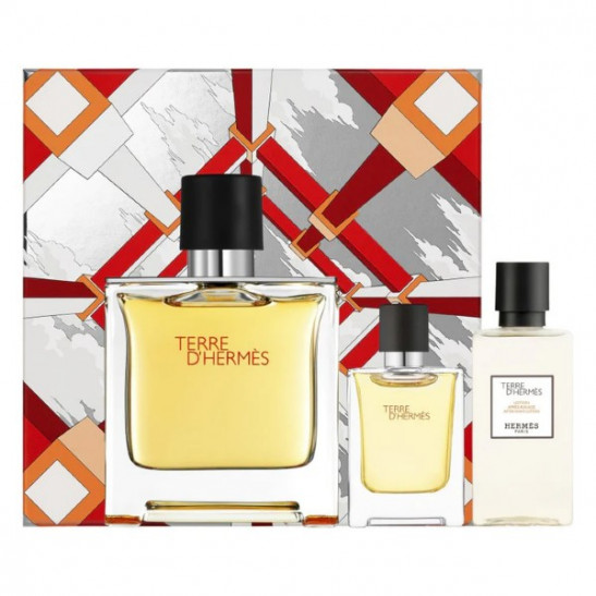 Terre d'Hermès Pure Perfume 3pc Gift seT EDP 2.5 oz 75 ml