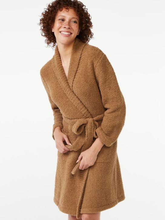 Joyspun Women's Sweater Knit Robe, Sizes up to 3X