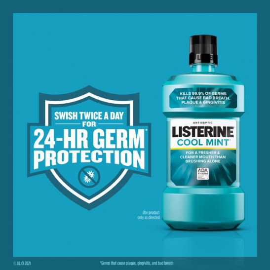 Listerine Cool Mint Antiseptic Mouthwash, Bad Breath & Plaque | 250 ml