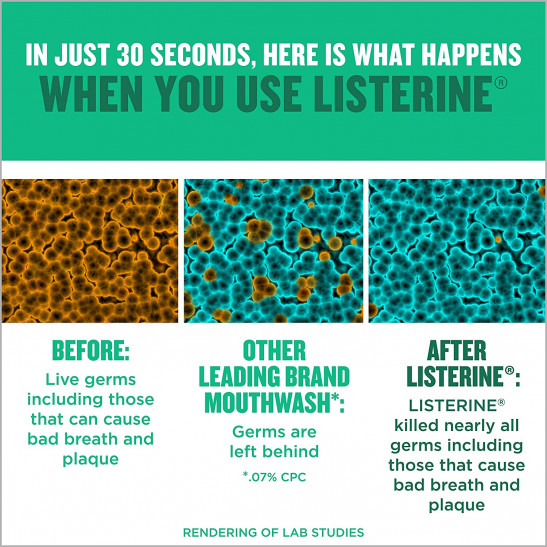 Listerine Freshburst Antiseptic Bad Breath Mouthwash, Spearmint | 250 ml