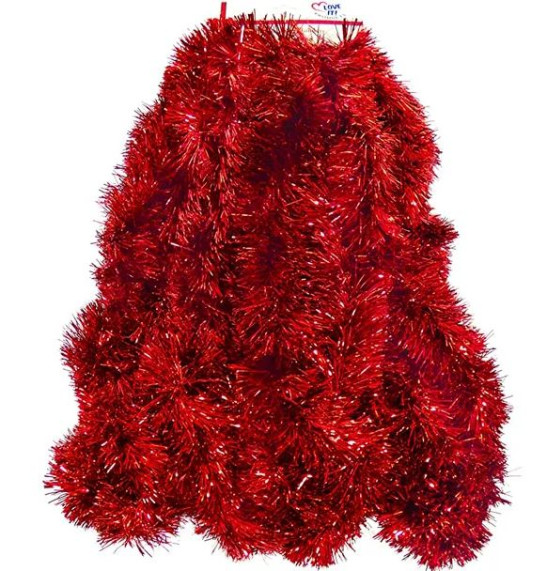 Love It Products 25 Ft. Long Seasonal Holiday Tinsel Garland Color: Red