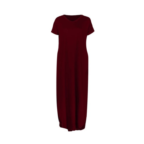 LWZWM Business Dresses for Women Flowy Dress Short Sleeve O-Neck Solid Color Straight Floor-Length Dress Fashion Dress Ethnic Dress Daily Dress Bride Dress Active Dress Western Dress