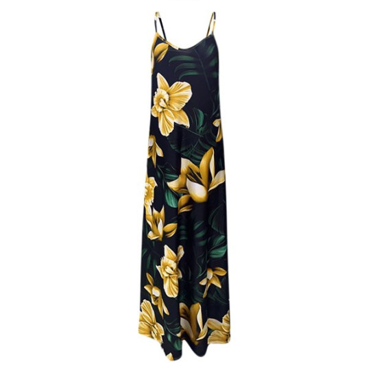 LWZWM Vintage Dress for Women Ethnic Dress Plus Size Flower Print V Neck Hanging B Loose Cami Dress Daily Dress Club Dress Boho Dress 50s Dress Vacation Dress Tennis Dress