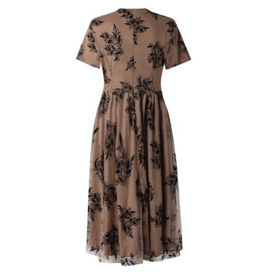 LWZWM Womens Dresses for Wedding Guest Ethnic Dress Elegant Round Neck Short Sleeve Slim Shiny Solid Color Mid Long Dress Daily Dress Club Dress Boho Dress 50s Dress Tennis Dress