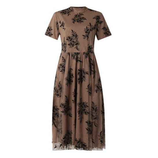 LWZWM Womens Dresses for Wedding Guest Ethnic Dress Elegant Round Neck Short Sleeve Slim Shiny Solid Color Mid Long Dress Daily Dress Club Dress Boho Dress 50s Dress Tennis Dress