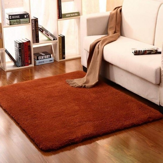 cokil Area Rugs Indoor Household Solid Color Mat Living Room Bedroom Wool Plush Decoration Rug, 1pc