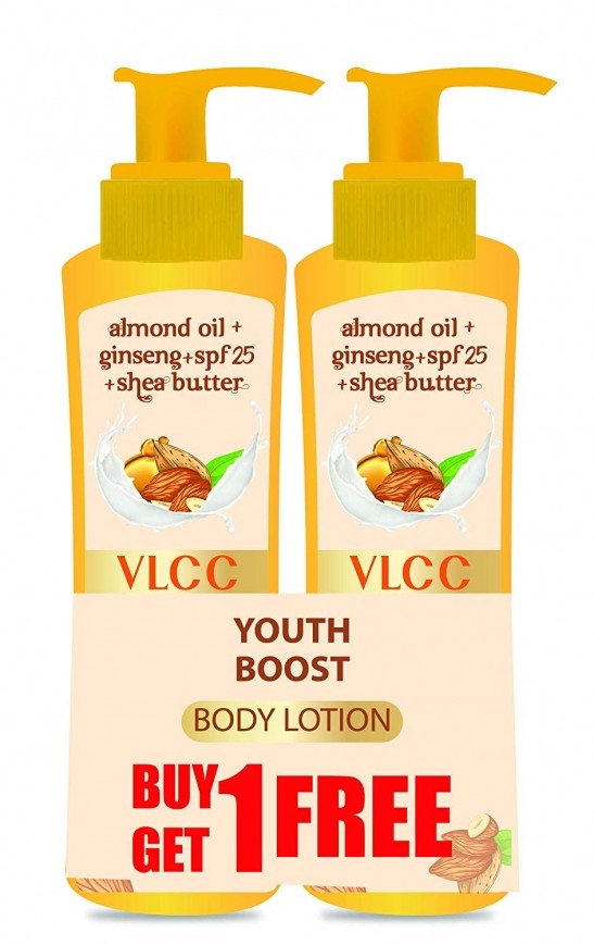 vlcc youth boost body lotion spf 25 | pa+++, 400 ml (buy 1 get 1 free)