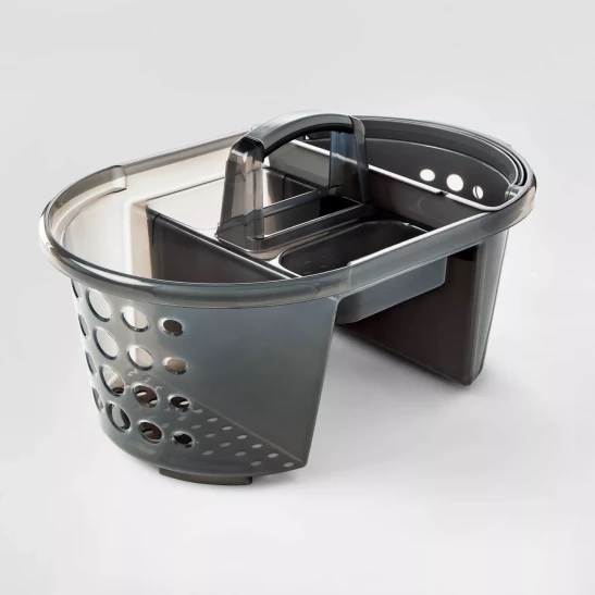 2 in 1 Plastic Shower Caddy Gray - Room Essentials