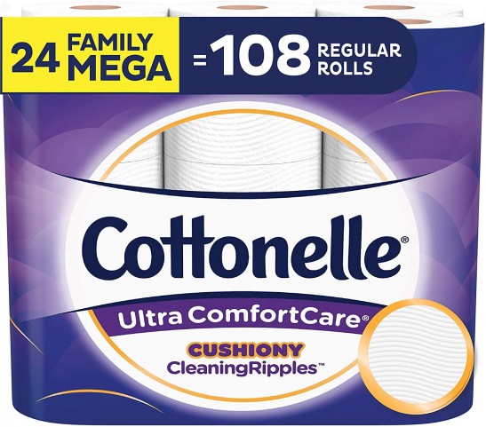 cottonelle ultra soft toilet paper | 6 family mega rolls