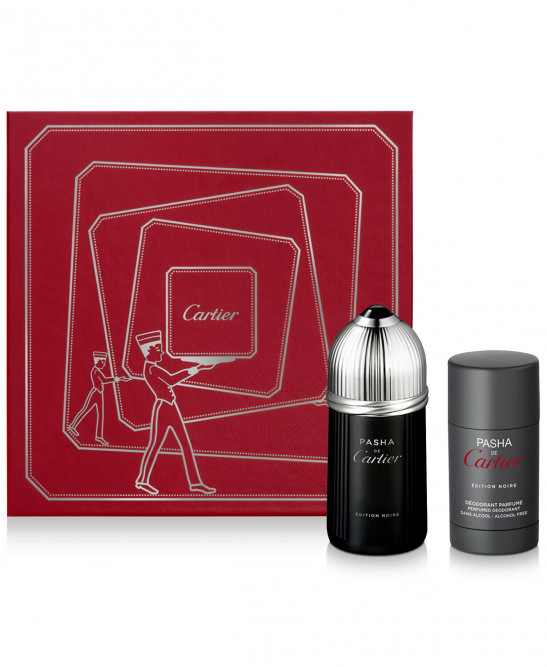 pasha de cartier edition noire 3.3 oz / 100 ml eau de toilette +2.5 oz deo set