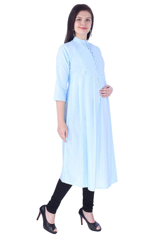 Blue Colored Maternity Long Gown Kurti for Women, Indian Style Cotton  Bandhani Print Maternity Gown, Baby Feeding Long Style Kurti for Women -  Etsy