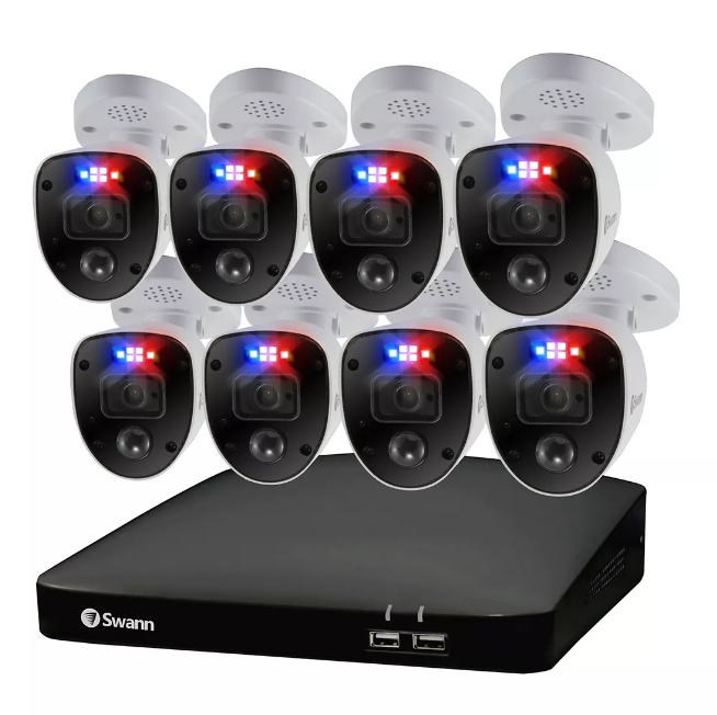 Swann Enforcer 8-Channel 8-Bullet Cameras 4K Security System with 2TB HDD DVR