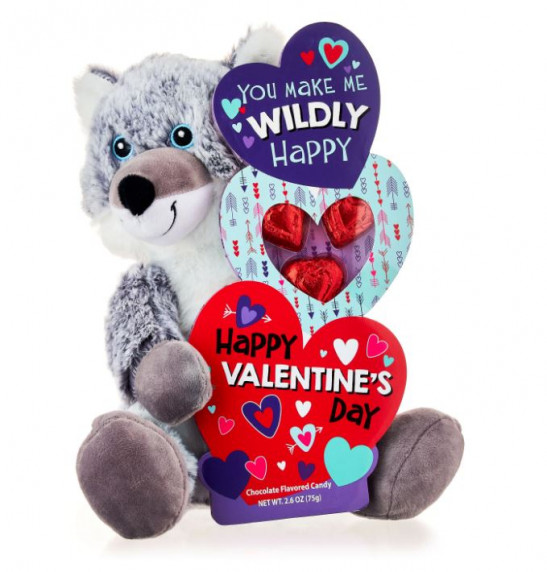 Way to Celebrate! Progressive Gifts 9.5 Valentine's Day Plush Fox Candy  Gift Set