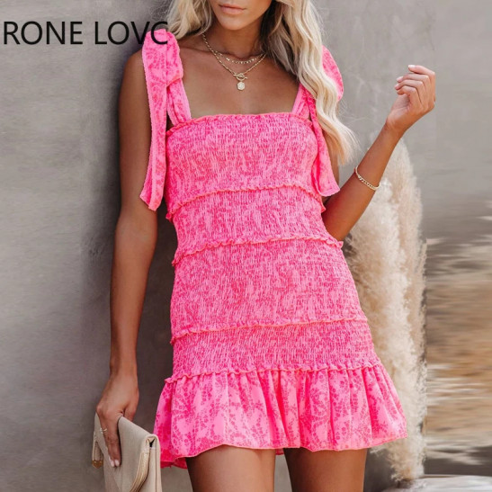 Women Tiered Ruffle Ruched Cami Dress Casual Dress Elegant Fashion