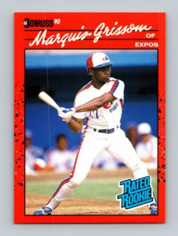 1990 DONRUSS MARQUIS GRISSOM MONTREAL EXPOS ROOKIE CARD #36 NEAR MINT-MINT
