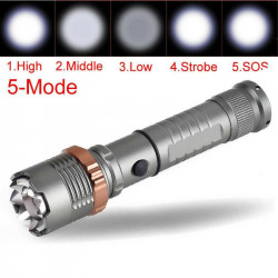 Flashlight Rechargeable Led 3800LM Upgraded T6 Tactical Waterproof Zoomable Hiking Powerful Torch 18650 Battery + Direct Charger