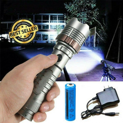 Flashlight Rechargeable Led 3800LM Upgraded T6 Tactical Waterproof Zoomable Hiking Powerful Torch 18650 Battery + Direct Charger