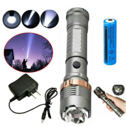 Flashlight Rechargeable Led 3800LM Upgraded T6 Tactical Waterproof Zoomable Hiking Powerful Torch 18650 Battery + Direct Charger