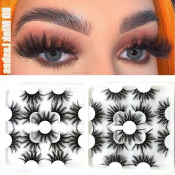8 Pairs Faux Mink Eyelashes 25mm Lashes Fluffy Messy 3d Mink Lashes Wholesale, 8 Pairs Natural False Eyelashes Extension
