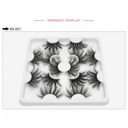 8 Pairs faux mink eyelashes 25mm lashes fluffy messy 3d mink lashes wholesale, 8 pairs natural false eyelashes extension