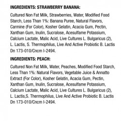 Activia Nonfat Probiotic Strawberry Banana & Peach Variety Pack Yogurt, 4 Oz. Cups, 12 Count