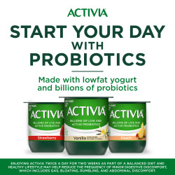 Activia Strawberry and Blueberry Probiotic Yogurt, Lowfat Yogurt Cups, 4 oz, 12 Count