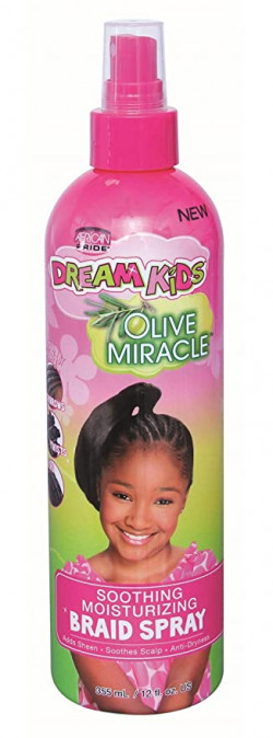 African Pride Dream Kids Olive Miracle Calmante Hidratante Braid Spray 12 Oz