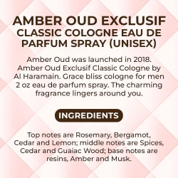 Al Haramain Amber Oud Exclusif Extrait De Parfum Classic 2 oz 60 ml Unisex
