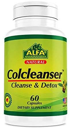 Alfa Colcleanser 60 Capsules. Helps Colon Cleanse. Natural Herbal Cleanser. Fiber. Detox. Weight Loss Support